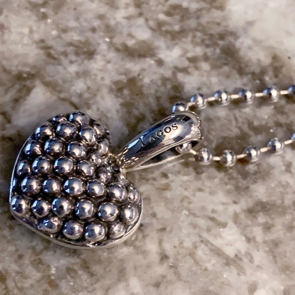 LAGOS Caviar Heart Pendant. Beautiful and Classic. Like new. - Picture 4 of 6